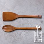 Coobinox® 'Namu-Naeum' Lacquered Wooden Cooking Utensil Set (CO-91-28) - Handmade Spatula & Stir-fry Spoon (235mm)